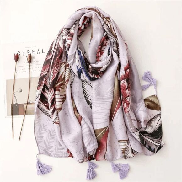 2/$30 Ladies Unique Floral Scarf - Picture 2 of 8